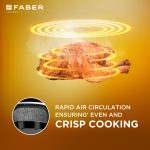 Faber 6L 1500W Digital Air Fryer | Fry, Bake, Roast, Toast, Defrost, Grill & Reheat | 85% Less Oil, 360° Air Cooking | 8-Preset Menu, LED Display & Touch Control, Non-Stick Pan, View Window | (Black) - Image 4