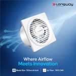 LONGWAY Gusto 6 Inch 150 MM Ventilation Exhaust Fan | High Speed Powerful Motor | Suitable for Bathroom, Kitchen, Office (White) - Image 3
