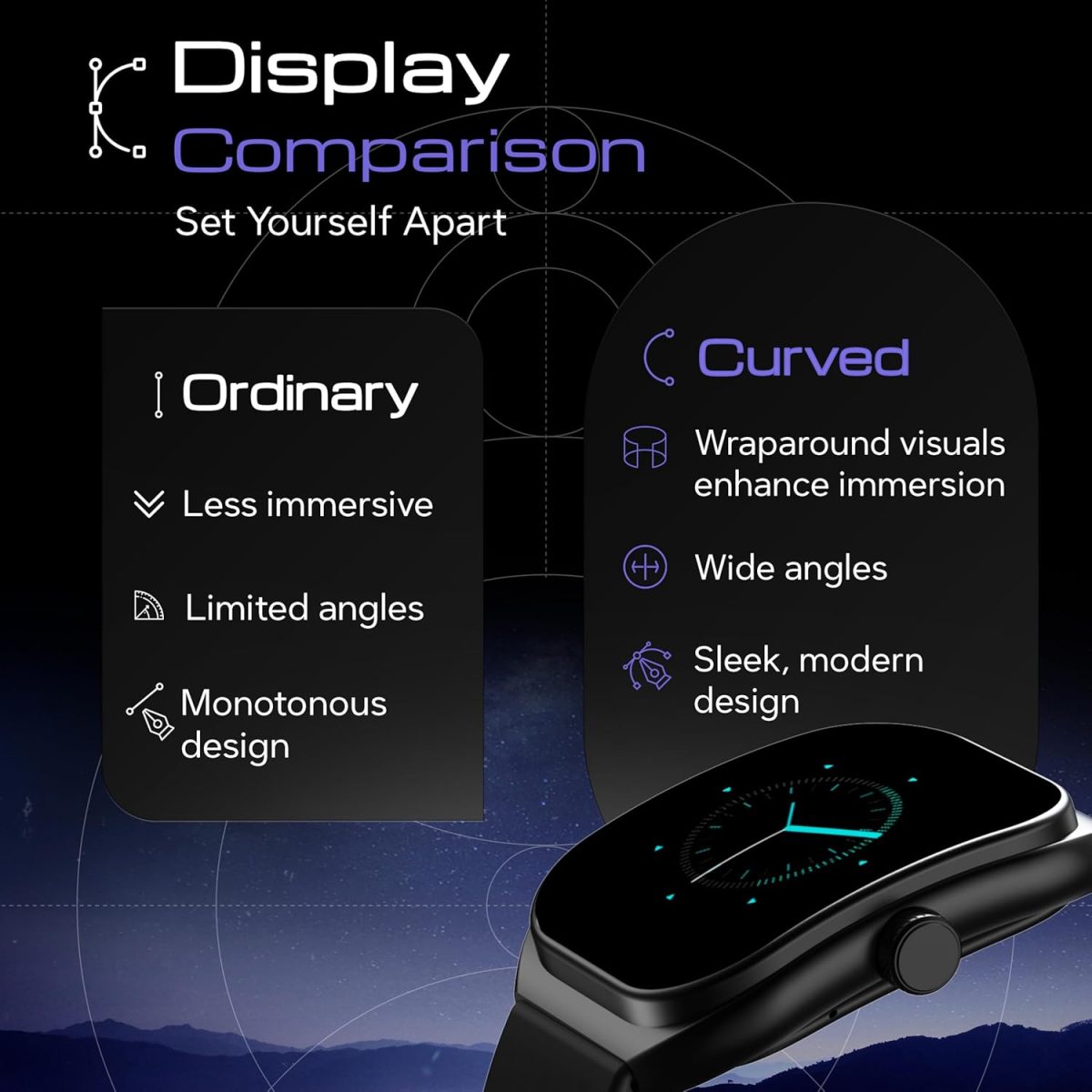 Boult Trail Pro Smartwatch 2.01'' 3D Curved Screen+AMOLED, BT Calling 5.3, 600 Nits Brightness, IP68, 250+ Watchfaces, 120+ Sports Modes, AI Voice Assistant, SpO2 Tracking (Pure Black) - Image 4