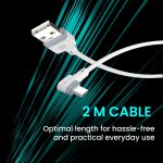 Portronics Konnect L Fast Charging 3A Type-C Cable 2 Meter with Charge & Sync Function for All Type-C Devices (White) - Image 7