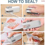 Azaria Portable Mini Sealing Machine, Handheld Packet Sealer, portable sealing machine, packet sealer for Food, Snacks, Chips, Fresh Storage, Plastic Bags Sealing Machine, 1 YEAR Warranty - Image 6