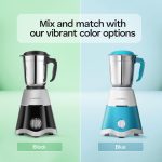 Longway Super Dlx 4 Jar 750 Watt Mixer Grinder - Black & Grey | ABS body | Heavy Duty Motor | Nano-grinding technology | 304 Grade Stainless Steel Blade | Noise levels 80-90 DB |1 Years warranty - Image 8
