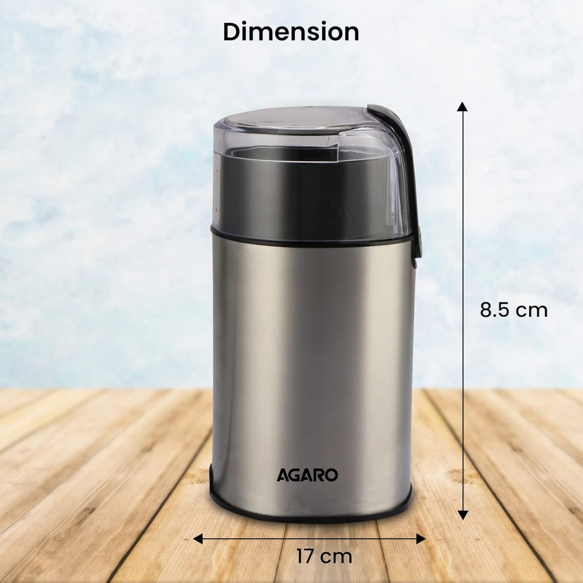 AGARO Grand Electric Coffee Grinder, Stainless Steel Blades, Grinds up to 60 Grams Dry Coffee Beans, Portable, Silver - Image 6