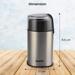 AGARO Grand Electric Coffee Grinder, Stainless Steel Blades, Grinds up to 60 Grams Dry Coffee Beans, Portable, Silver - Image 6
