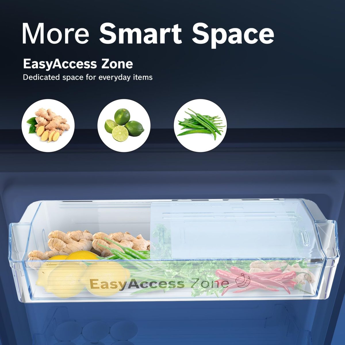 Bosch 187L 5 Star Inverter Direct-Cool Single Door Refrigerator (CST18S25PI, Fine Steel, Base Stand with Drawer & Saperator) - Image 9