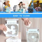 TRIDEO Rechargeable Fan Portable AC for Home Portable Air Conditioners Water Cooler 3 Speeds Modes for Room Office Home Travel_Green_SA07 - Image 4