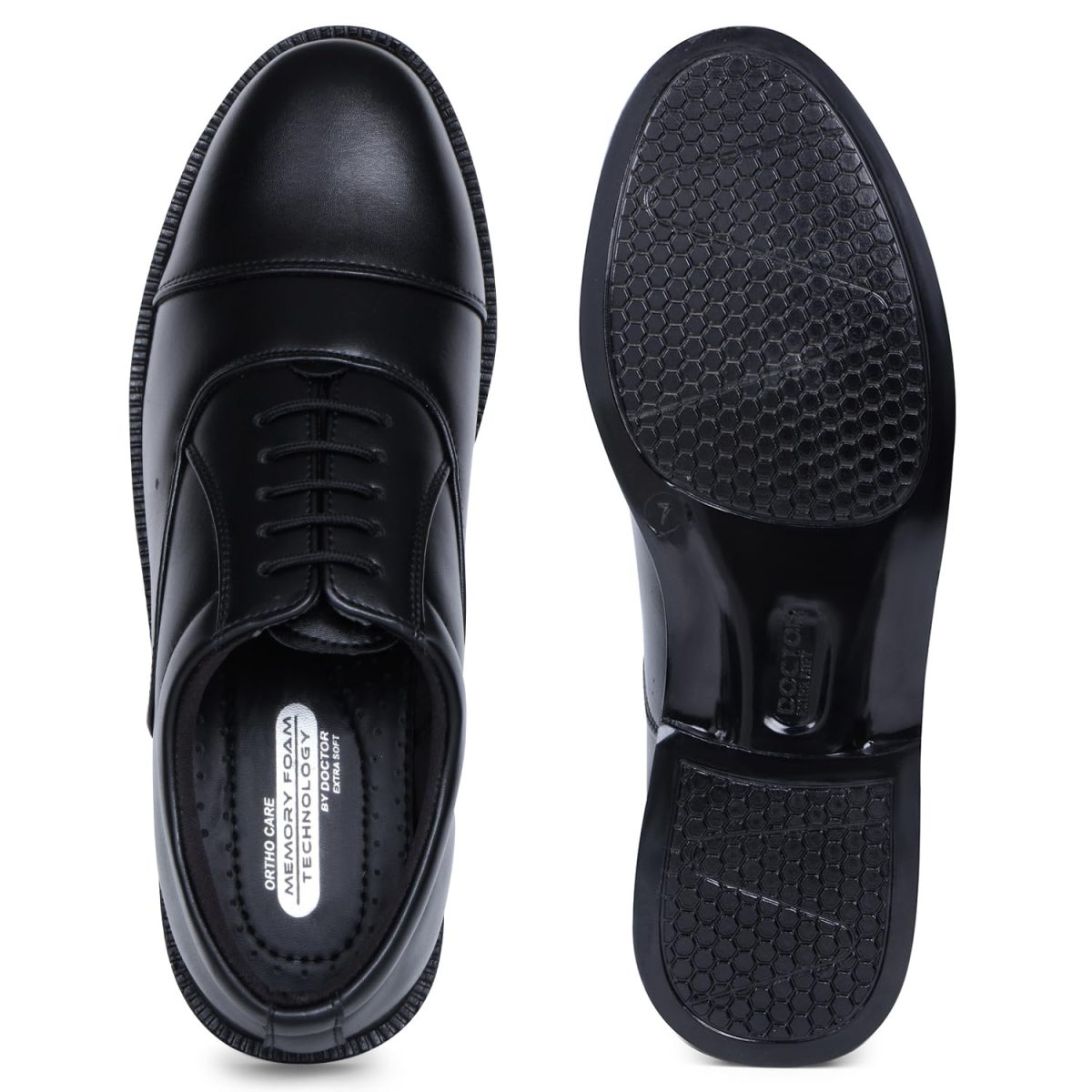 DOCTOR EXTRA SOFT Mens Classic Oxford Memory Foam Shoe for Uniform Dress, Tan Formal, Office,Party,Wedding| Lightweight & Comfortable| Premium PU Grip Sole Derby Slip on Lace Up Gents & Boys New-D-801 - Image 7