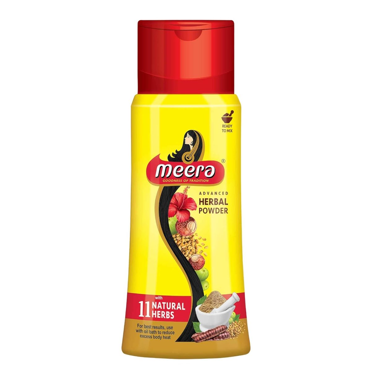 Meera Herbal Hairwash Powder, With 11 Naturals Herbs,Advance Herbal Powder for Hairfall Protection & Strong and Healthy Hair,Fragrance Free,For Men and Women, 150gm