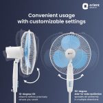 Orient Electric Stand-82 400 MM Oscillating Pedestal Fans | Stand Fan with Tilt Mechanism | High Air Delivery | Aesthetic Design with Telescopic Arrangement | 2 Year Warranty by Orient, Sky Blue - Image 5
