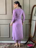 Naixa Women's Rayon Embroidered Straight Kurta with Pant and Dupatta Sets (NX-450) - Image 3