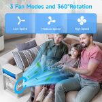 LQTTEK Portable Air Cooler 4-In-1 Mini Mobile Conditioner Fan, Cooling Fan And Humidifier, 7 Colors Led Night Lights With 3 Speeds Personal Evaporative Coolers, Conditioning For Home Office - Image 5