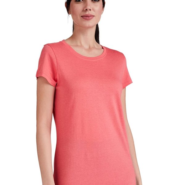 Van Heusen Women Lounge T-Shirt - Modal Cotton - Round Neck, Short Sleeve, Superior Drape, Long Length, Ultra Soft