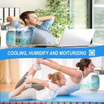 SEAHELTON Portable Humidifier Air Cooler Mist Fan Mini Cooler for Home with 3 Speed Mode with Water Spray, 7 Color LED & Timer, USB Personal Cooler Desk Fan for Shop, Office, Kitchen - Image 5