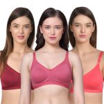 Aimly Women's Cotton Seamless Non-Padded Non-Wired Full Coverage Regular Bra Pack of 3