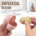 Homeaura Beauty Blender Sponge Holder Silicone Double Sided Breathable Shatterproof Makeup Sponge Holder Potable Travel Case | Pack of 2 |Khaki & Pink| - Image 5