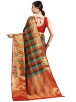 Amazon Brand - Anarva Women's Silk Kanjivaram Color Block Checks Saree - Image 2