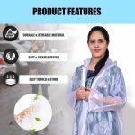 AllExtreme Crystal Women Raincoat with Adjustable Hood Water Resistant Reusable Rainwear for Ladies with Carrying Pouch (XXL) - Image 3