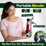 InstaCuppa Stainless Steel Portable Blender for Smoothies & Juices,Mixer Juicer that Crushes Ice,Electric Shaker USB Rechargeable Battery with 4000 mAh 230 Watts Motor,500 ML Juice Maker,Black - Image 5