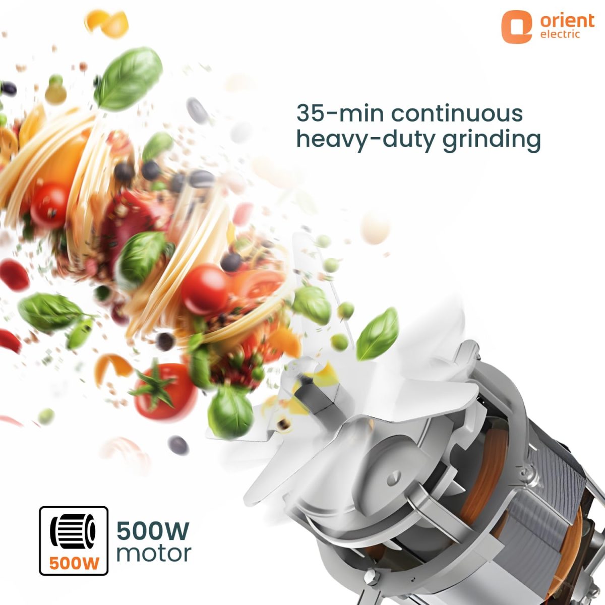 Orient Electric 500W mixer grinder | Kitchen Kraft 500 MGKK50B3 with 3 SS jars | Longer life balanced coil motor | ABS body | Uniform grinding | 5 years motor warranty - Image 5