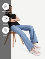Amazon Brand - Symbol Women's Cotton Stretch Regular Fit V Neck Half Sleeve T-Shirt (Pack of 2 | Available in Plus Size) - Image 4
