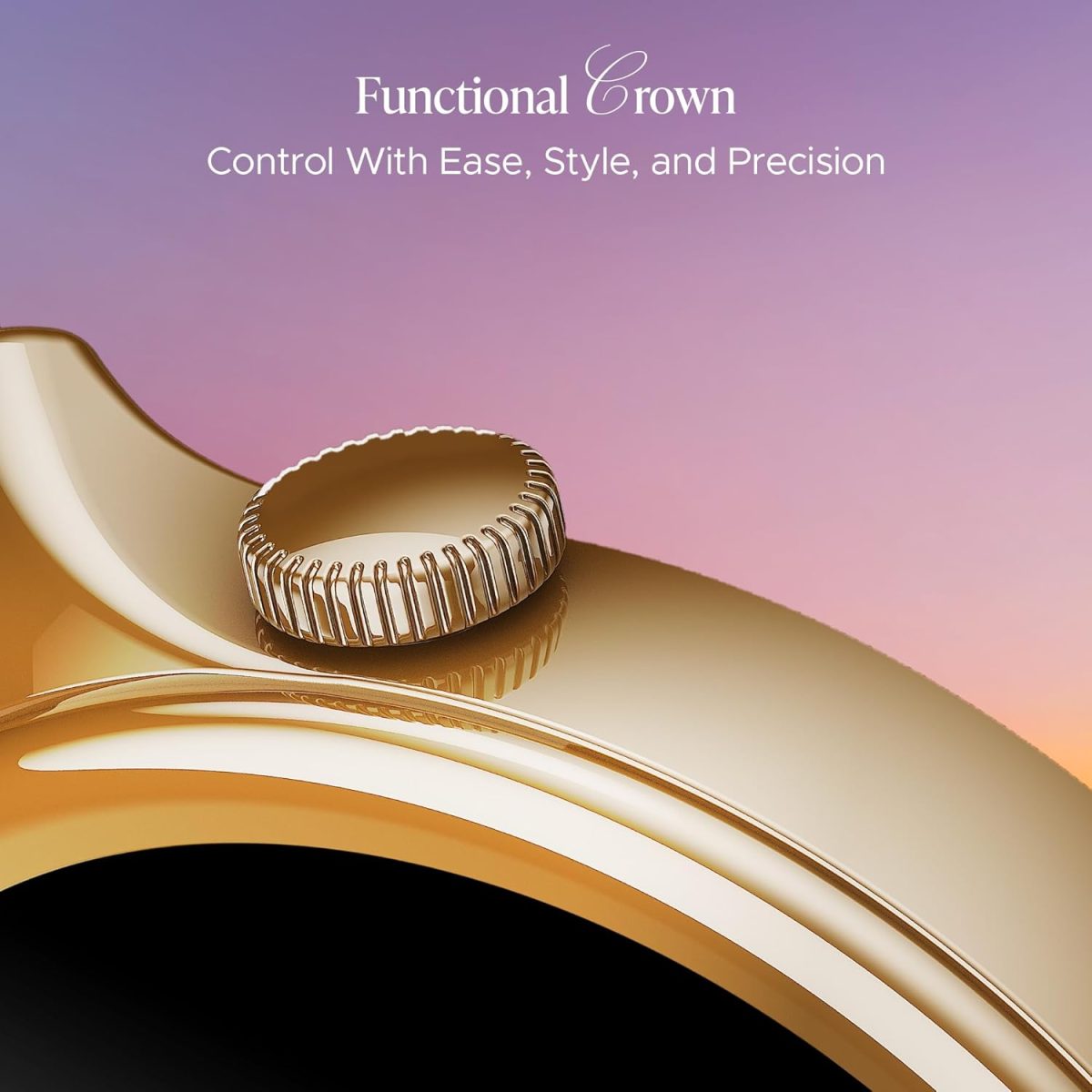 boAt Enigma Daze Women's Luxury Smart Watch w/ 1.3”(3.3cm) Luminous Display, Emergency SOS Live Location Sharing, Functional Crown, Watch Face Studio, QR Tray, BT Calling, HR & SpO2 (Metallic Gold) - Image 7