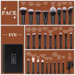 DUCARE Synthetic Bristles Makeup Brushes - Black , Pack of 27 , DRM-DF2725 - Image 3