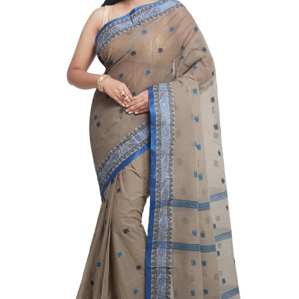 WoodenTant Women's Pure Cotton Tant Saree with Designer Border