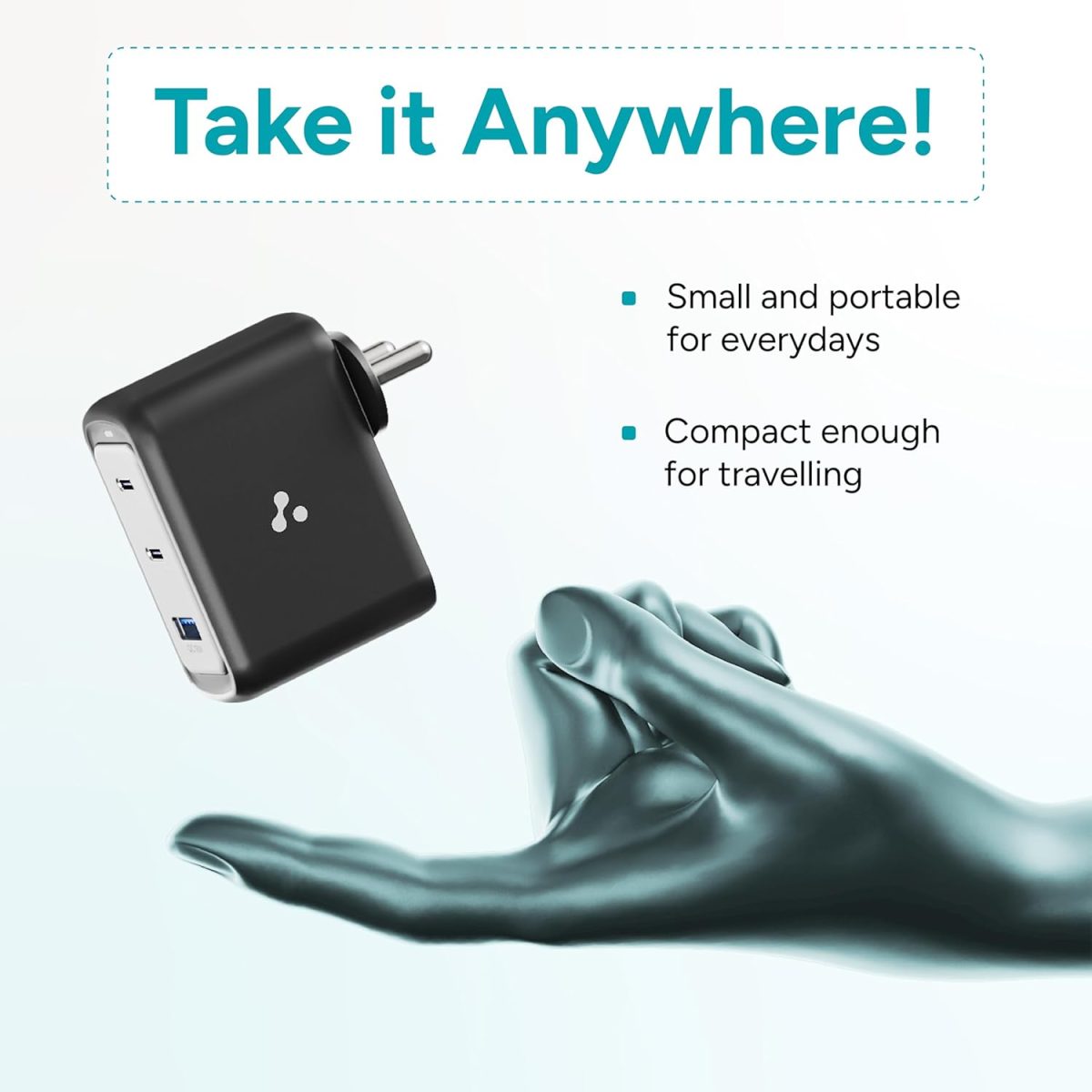 Ambrane 70W Fast Charging Adapter Gan Charger,3 Ports (2 Type C & 1 USB),BIS Certified,for iPhone 16/15/14 Samsung,Type C Laptops: MacBook,Dell,ASUS,Fast Charger PD Technology (Charge 70),Black - Image 5