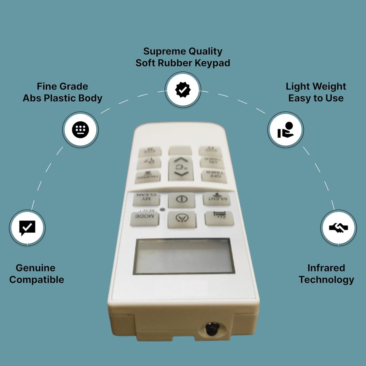 ZIEVA Compatible with Hitachi AC Remote Replacement for 1, 1.5, 2 ton Split/Window Air Conditioner - Please Match The Original Remote (AC 168 B) - Image 4