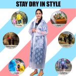 AllExtreme Crystal Women Raincoat with Adjustable Hood Water Resistant Reusable Rainwear for Ladies with Carrying Pouch (XXL) - Image 5