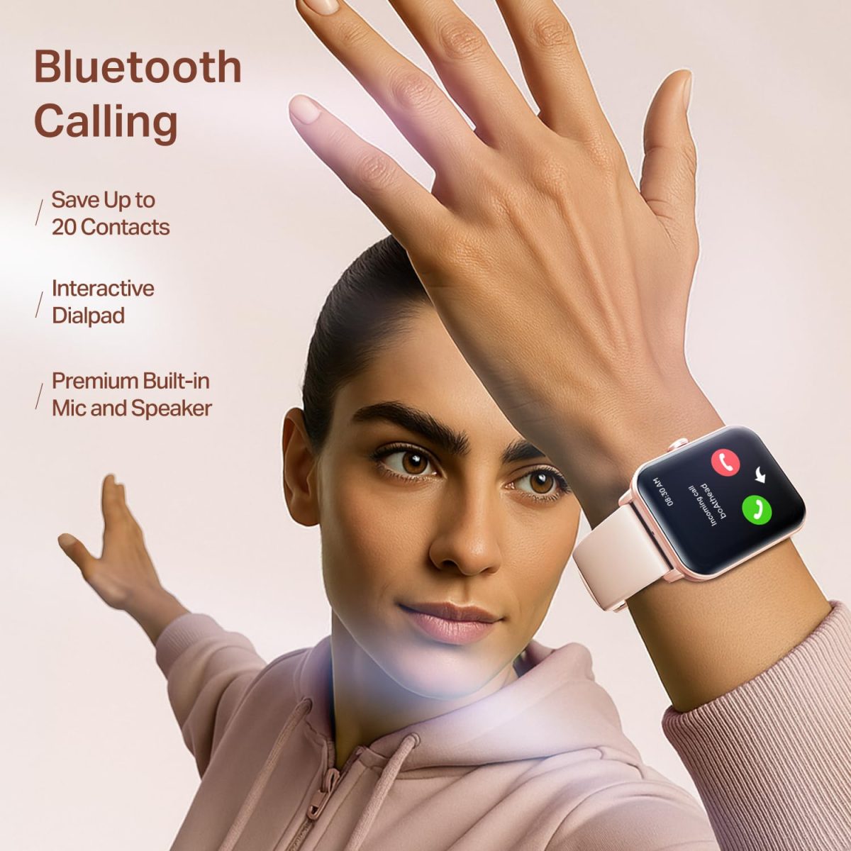 boAt Wave Call 2 with 1.83” HD Display, Advanced BT Calling, Functional Crown, Cloud & Custom Watch Faces, Multiple Sports Modes, IP67, HR, Sleep & SPO₂ Monitor Smart Watch(Orchid Blush) - Image 4