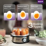 Milton Smart Instant Electric Egg Boiler | Automatic Cut Off | Egg Cooker & Steamer for Boiling Up to 7 Eggs | 3 Boiling Modes | 360 Watt | Stainless Steel Body & Heating Plate | - Image 8