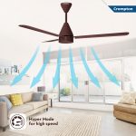 Crompton Energion Hyperjet 1200mm BLDC Ceiling Fan | Point Anywhere Remote Control | BEE 5 Star Rated Energy Efficient | Superior Air Delivery | Anti-Rust | 2 Year Manufacturer Warranty | Brown - Image 6