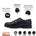 DOCTOR EXTRA SOFT Mens Classic Oxford Memory Foam Shoe for Uniform Dress, Tan Formal, Office,Party,Wedding| Lightweight & Comfortable| Premium PU Grip Sole Derby Slip on Lace Up Gents & Boys New-D-801 - Image 2