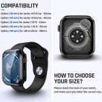 Vemigon Waterproof Case for Apple Watch Series 6 5 4 SE/SE2 with Tempered Glass Screen Protector 44mm, Full Coverage Hard PC Bumper Back Frame, Protective Cover for iWatch - (44mm Black) - Image 7