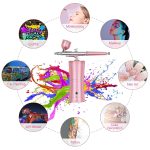 Bolt bee Airbrush Set, Professional Facial Makeup Airbrush Gun Kit USB Rechargeable Air Brush Pen for Makeup Skin SPA Art Nail Painting Tattoo Manicure Cakes DIY, with 3 Capacity Cups - Image 3