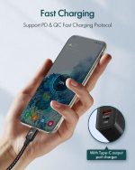Wayona Type C to Type C 65W/3.25A Fast Charging 3M/10ft Long Braided USB C to C Cable Compatible with iPhone 15 Series,Samsung Galaxy S25 Ultra,S24/S23/S22/S21/S20, iPad, Macbook Air/Pro (3M, Black) - Image 3