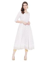 PH POSHAKHUB Women’s Printed Anarkali Kurta – Stylish Flared Ethnic Wear for Festive & Casual Occasions – Comfortable Fit, Soft Fabric, Elegant Design