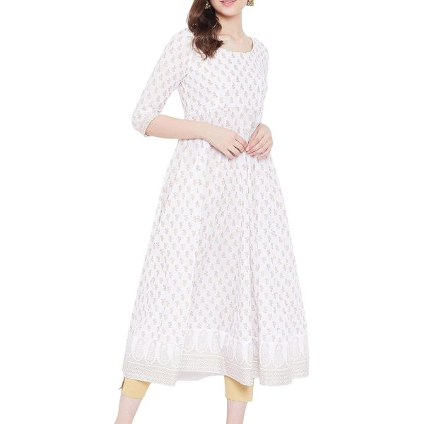 PH POSHAKHUB Women’s Printed Anarkali Kurta – Stylish Flared Ethnic Wear for Festive & Casual Occasions – Comfortable Fit, Soft Fabric, Elegant Design