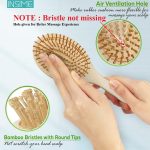 INSIME Wooden hair brush for Women & Men – Bamboo wooden Paddle hair brush for men women Curly hair – Bamboo Wooden brush for hair growth with flat paddle brush comb - Image 3