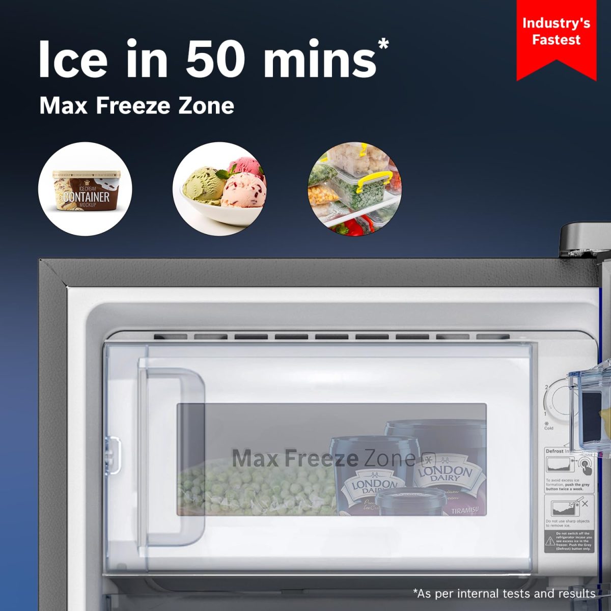 Bosch 187L 5 Star Inverter Direct-Cool Single Door Refrigerator (CST18S25PI, Fine Steel, Base Stand with Drawer & Saperator) - Image 10