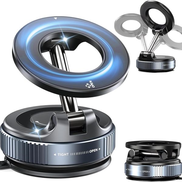 LiCB 360° Vaccum Magnetic Phones Holder, Magnetic Car Phone Mount, Hands-Free Suction Cup Phones Holder for Car/Gym/Mirror/Shower, Car Mount Compatible with All Mobile