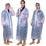 AllExtreme Crystal Women Raincoat with Adjustable Hood Water Resistant Reusable Rainwear for Ladies with Carrying Pouch (XXL)