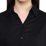 Leriya Fashion Women Crepe Solid Regular Fit Long Tops Oversized Shirt - Image 4