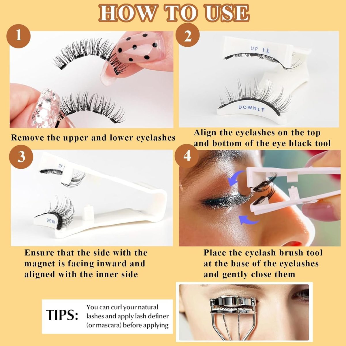 Magnetic Eyelashes, 3D Natural Look Magnetic Eyelashes for Women, Reusable Magnetic Eyelash Extension Kit with Applicator, Magnetic Lashes without Eyeliner, Wispy False Eyelashes No Glue Needed - Image 4