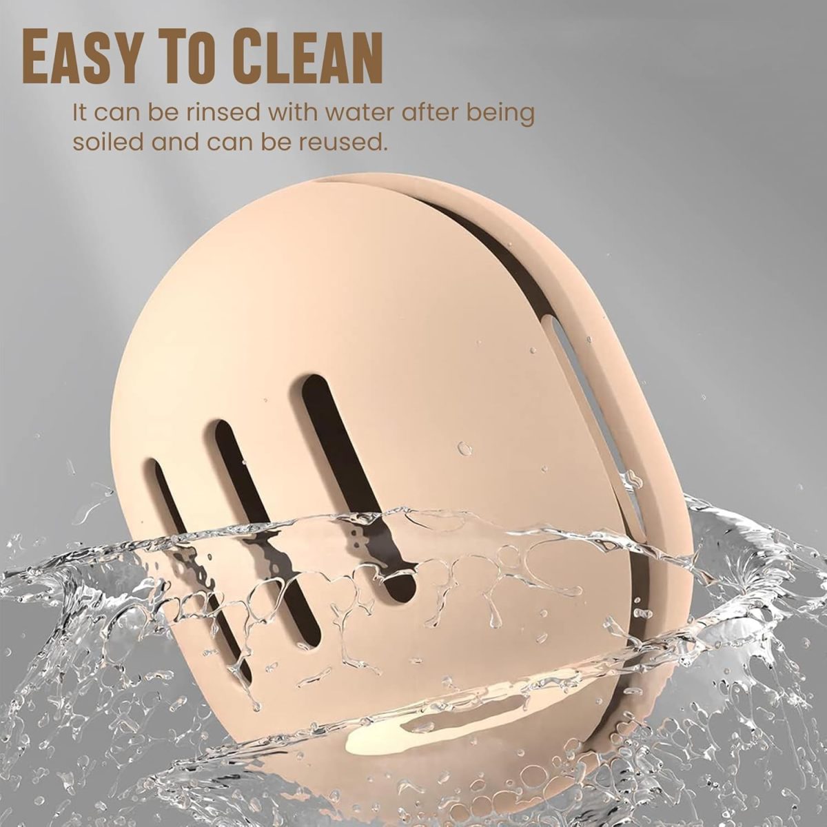 Homeaura Beauty Blender Sponge Holder Silicone Double Sided Breathable Shatterproof Makeup Sponge Holder Potable Travel Case | Pack of 2 |Khaki & Pink| - Image 7