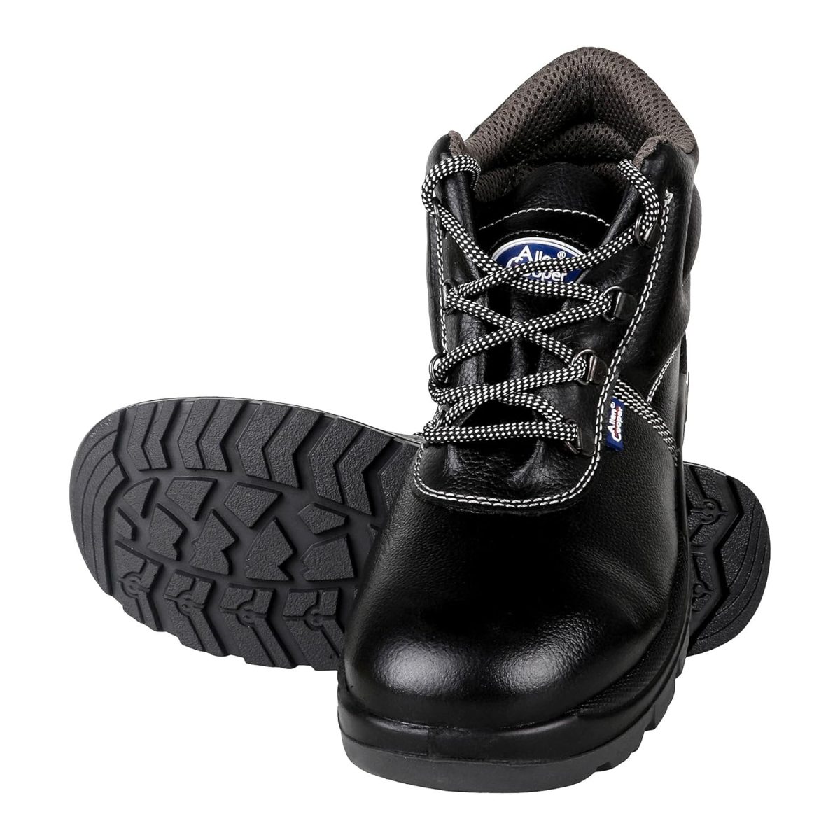 Allen Cooper 1008 Hi-Ankle Safety Shoe, Size-9 UK, Black (Free Socks) - Image 3