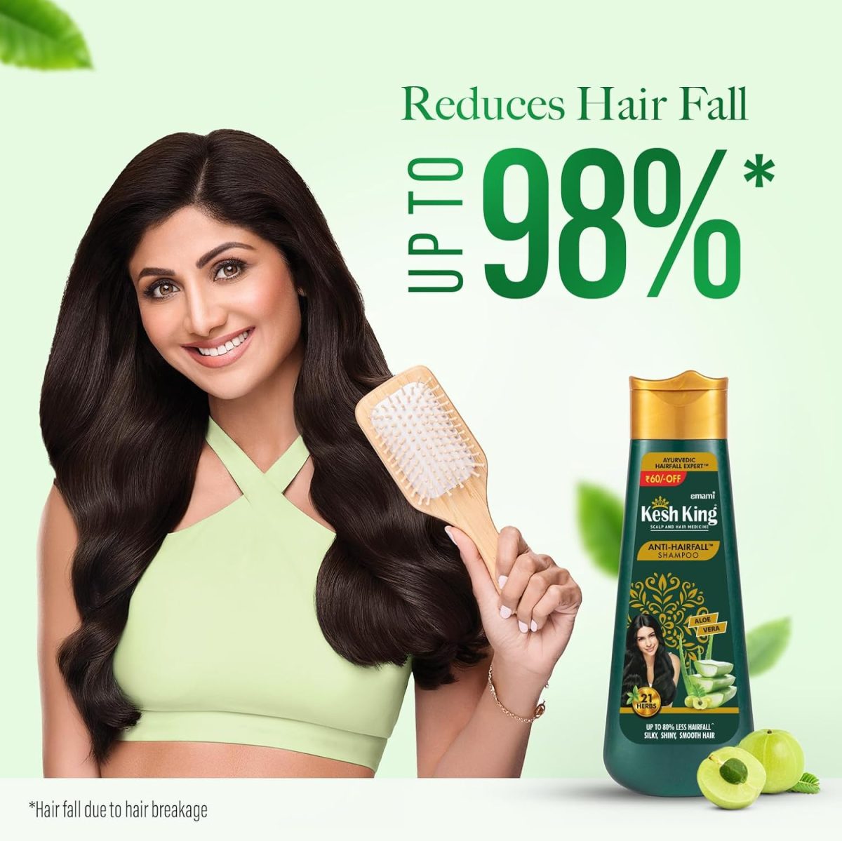 Kesh King Anti Hairfall Shampoo with aloe and 21 herbs, 340ml - Image 2