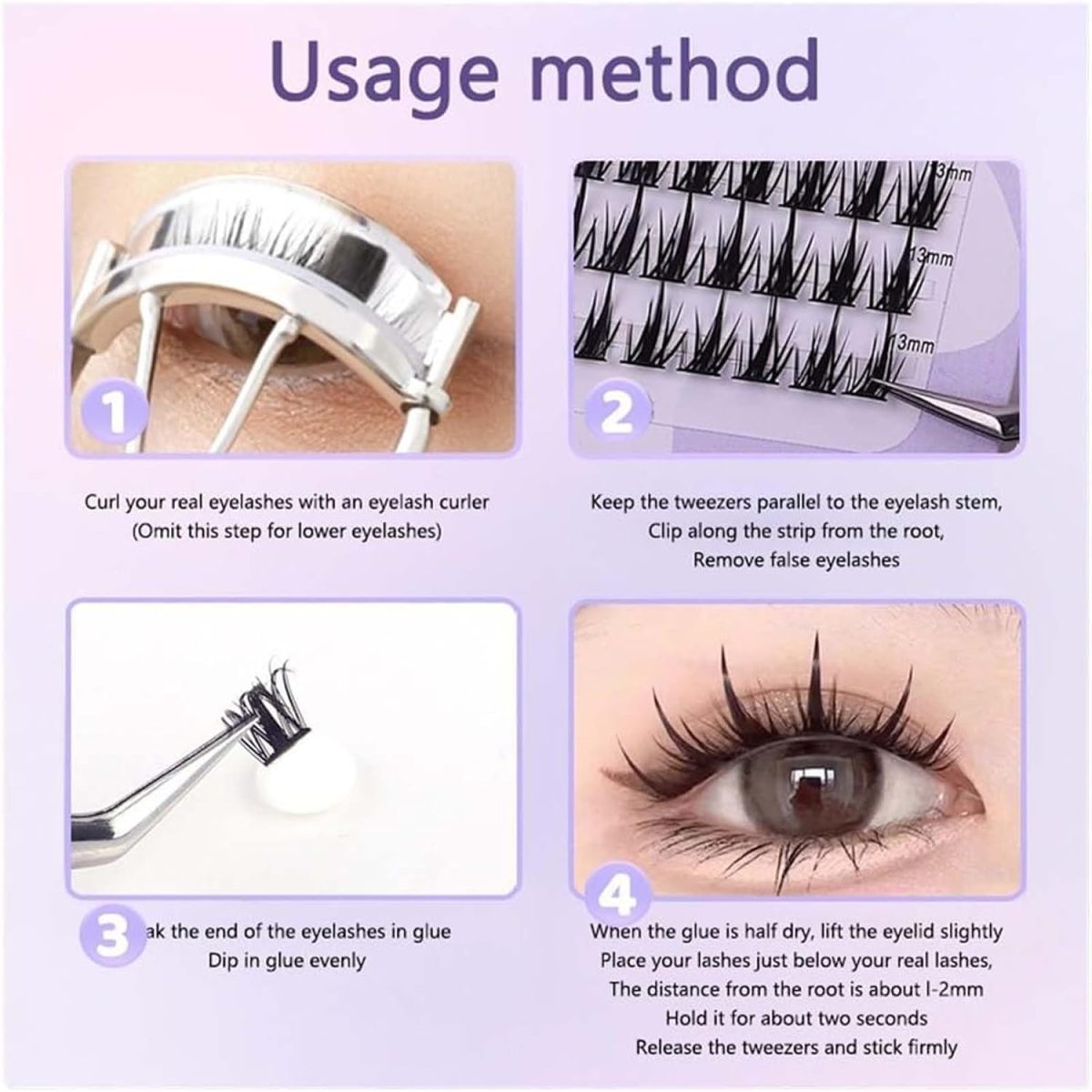 160 PCS Eye Lashes for Women, Natural Look False Eyelashes, Easy to Apply Cluster Lashes, Synthetic Fiber Eyelash Extension Kit for Daily Makeup and Special Occasions - Image 5