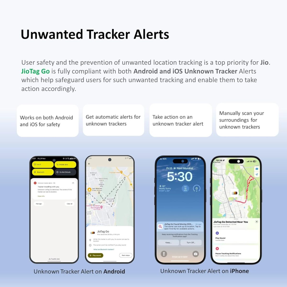 JioTag Go for Android (Black) Worldwide Tracker, Pair with Google Find Hub app for Keys, Luggage, Bikes, Purses etc. Inside & Outside Bluetooth Range, No SIM/subscriptions Required, 1+1 Year Battery - Image 5